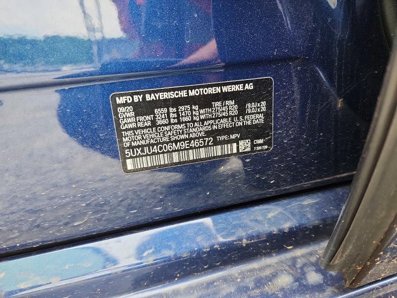 2021 Bmw X5 მანქანა იყიდება აუქციონზე, vin: 5UXJU4C06M9E46572, აუქციონის ნომერი: 51337716