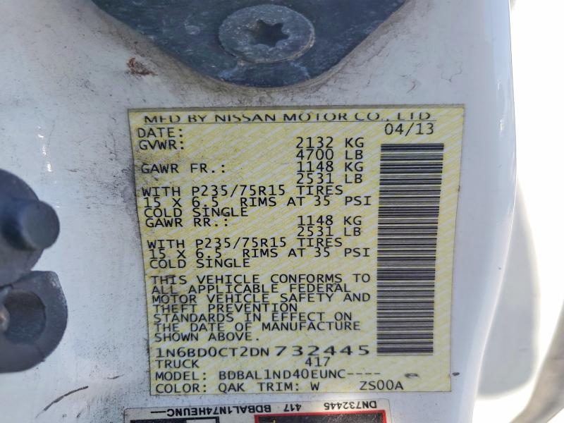 2013 Nissan Frontier მანქანა იყიდება აუქციონზე, vin: 1N6BD0CT2DN732445, აუქციონის ნომერი: 53261596