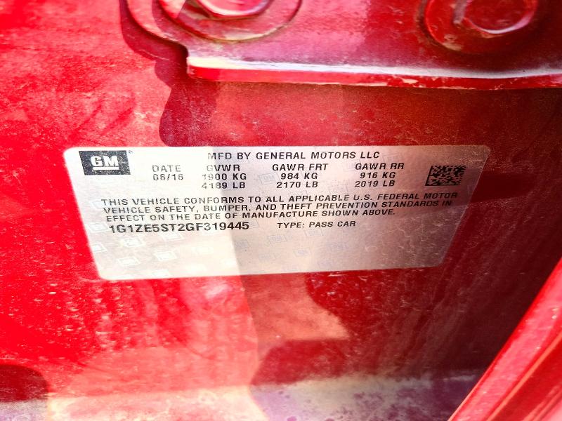 Продажа на аукционе авто 2016 Chevrolet Malibu, vin: 1G1ZE5ST2GF319445, номер лота: 55121366