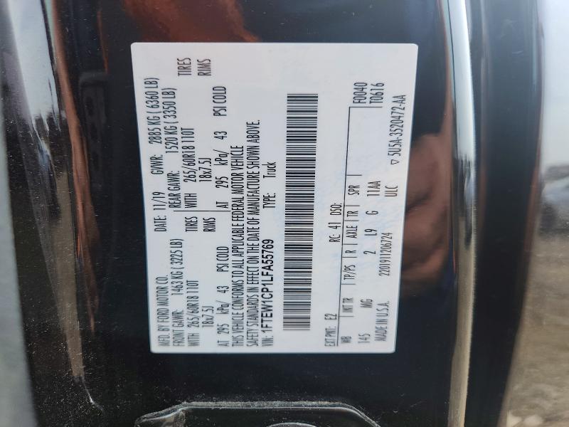 Продажа на аукционе авто 2020 Ford F150, vin: 1FTEW1CP1LFA55769, номер лота: 54337086