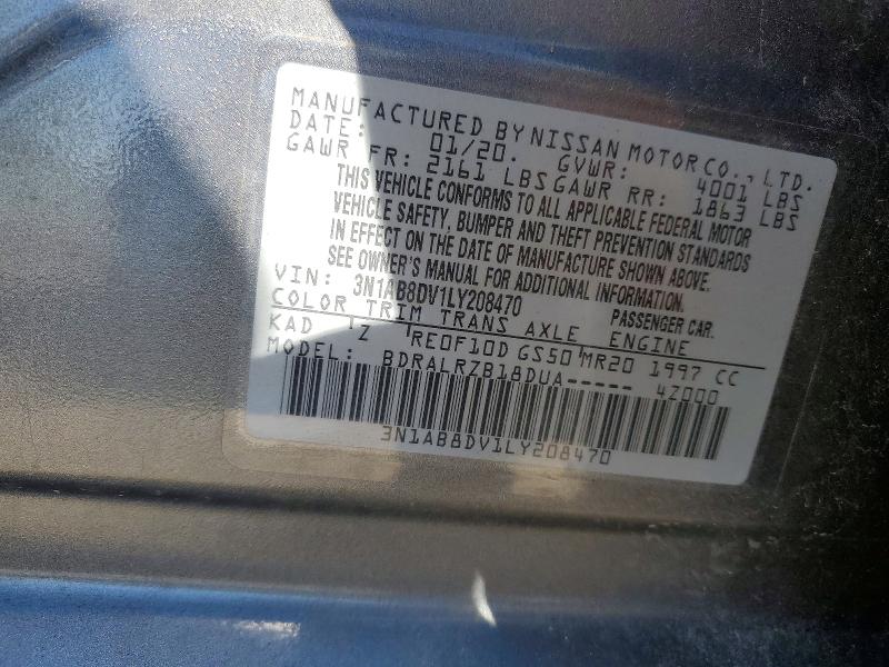 Aukcja sprzedaży 2020 Nissan Sentra, vin: 3N1AB8DV1LY208470, numer aukcji: 53801796