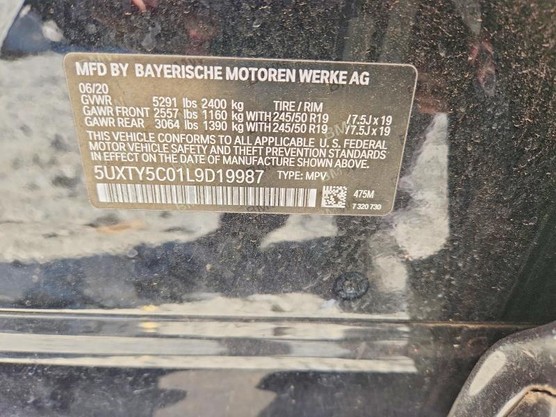 54099296 :رقم المزاد ، 5UXTY5C01L9D19987 vin ، 2020 Bmw X3 مزاد بيع