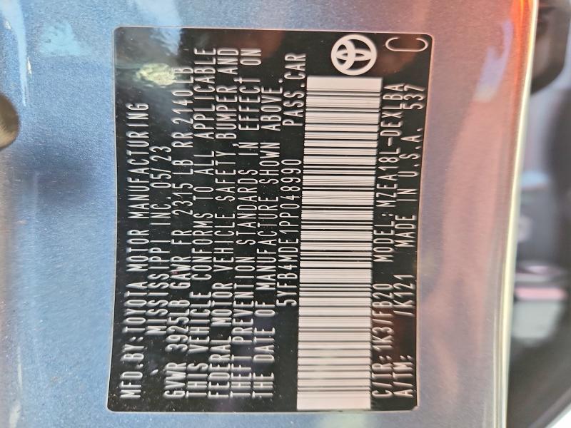 53161496 :رقم المزاد ، 5YFB4MDE1PP048990 vin ، 2023 Toyota Corolla مزاد بيع