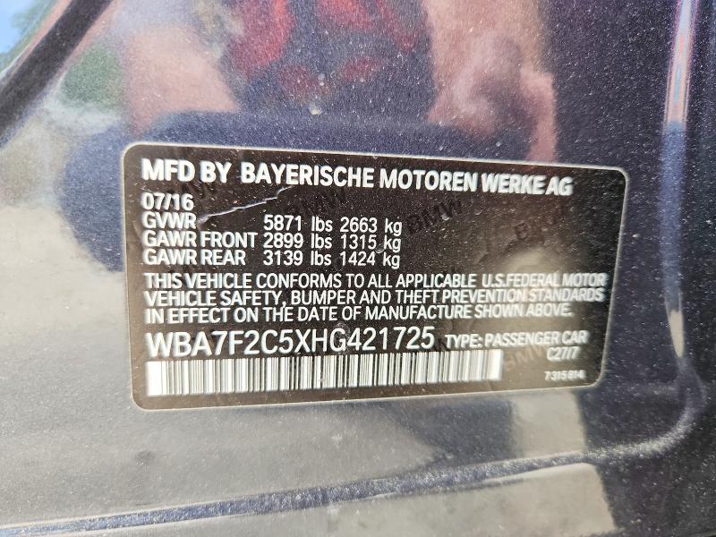 Auction sale of the 2017 Bmw 750, vin: WBA7F2C5XHG421725, lot number: 52037686