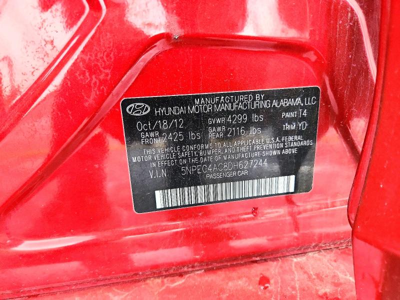 46341576 :رقم المزاد ، 5NPEC4AC8DH627244 vin ، 2013 Hyundai Sonata مزاد بيع