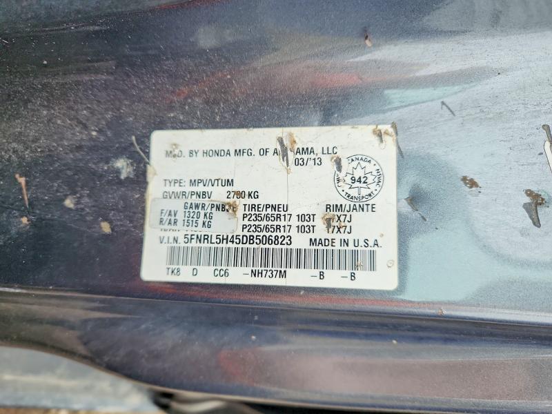 50320286 :رقم المزاد ، 5FNRL5H45DB506823 vin ، 2013 Honda Odyssey مزاد بيع