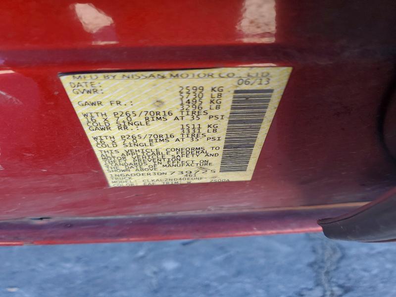 52784956 :رقم المزاد ، 1N6AD0ER3DN739725 vin ، 2013 Nissan Frontier مزاد بيع