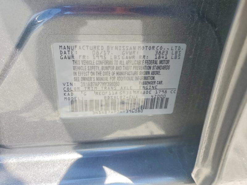 Продажа на аукционе авто 2017 Nissan Sentra, vin: 3N1AB7AP7HY396080, номер лота: 52187056