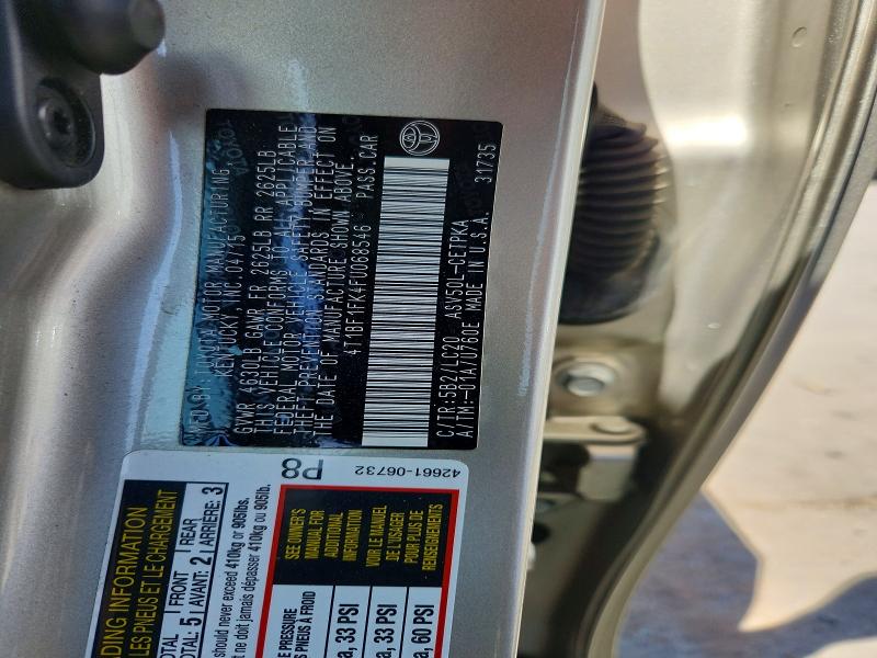 Aukcja sprzedaży 2015 Toyota Camry, vin: 4T1BF1FK4FU068546, numer aukcji: 55456716