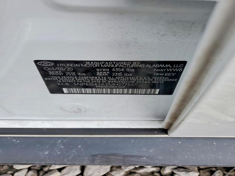 2021 Hyundai Sonata მანქანა იყიდება აუქციონზე, vin: 5NPEG4JA2MH077557, აუქციონის ნომერი: 54675786