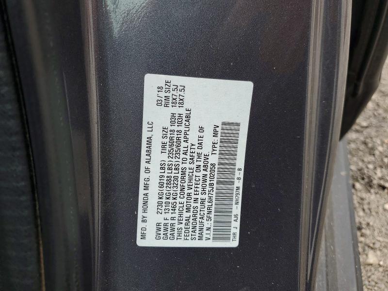 Продаж на аукціоні авто 2018 Honda Odyssey, vin: 5FNRL6H75JB102058, номер лоту: 53728966