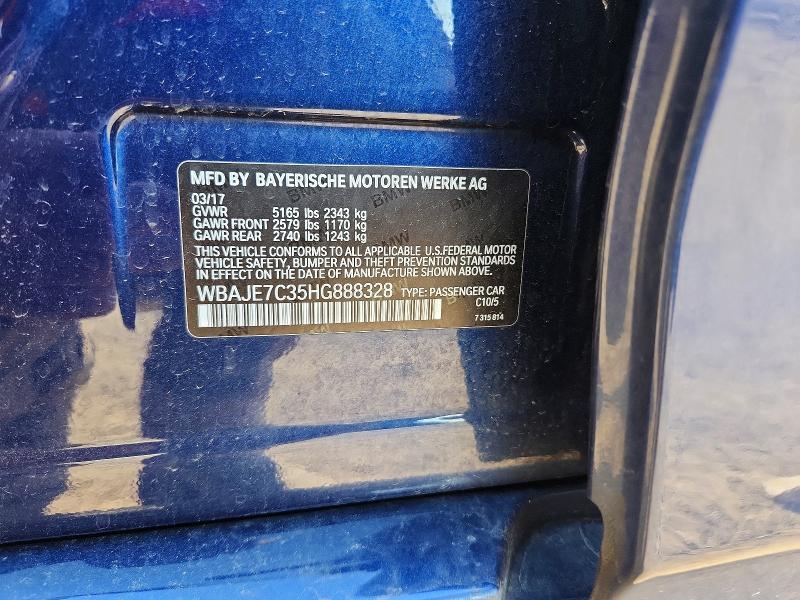 Aukcja sprzedaży 2017 Bmw 540, vin: WBAJE7C35HG888328, numer aukcji: 52311386