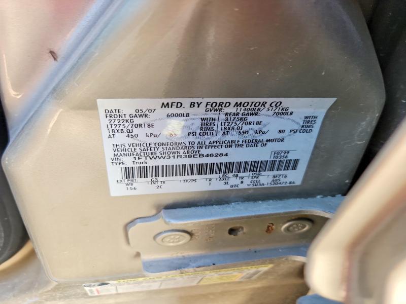 54907796 :رقم المزاد ، 1FTWW31R38EB46284 vin ، 2008 Ford F350 مزاد بيع