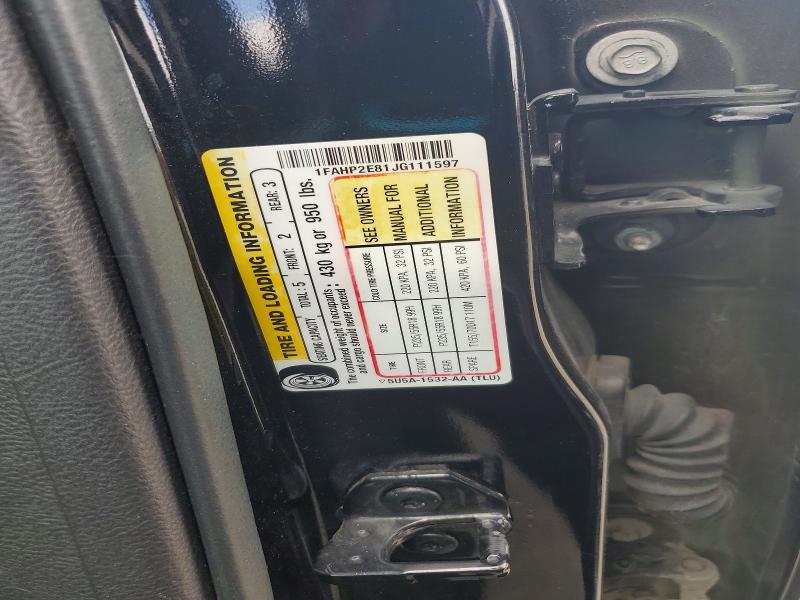 53528366 :رقم المزاد ، 1FAHP2E81JG111597 vin ، 2018 Ford Taurus مزاد بيع