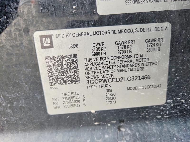 52819736 :رقم المزاد ، 3GCPWCED2LG321466 vin ، 2020 Chevrolet Silverado مزاد بيع