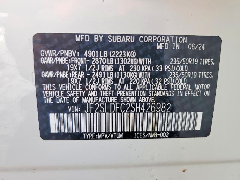 Aukcja sprzedaży 2025 Subaru Forester, vin: JF2SLDFC2SH426982, numer aukcji: 55052376