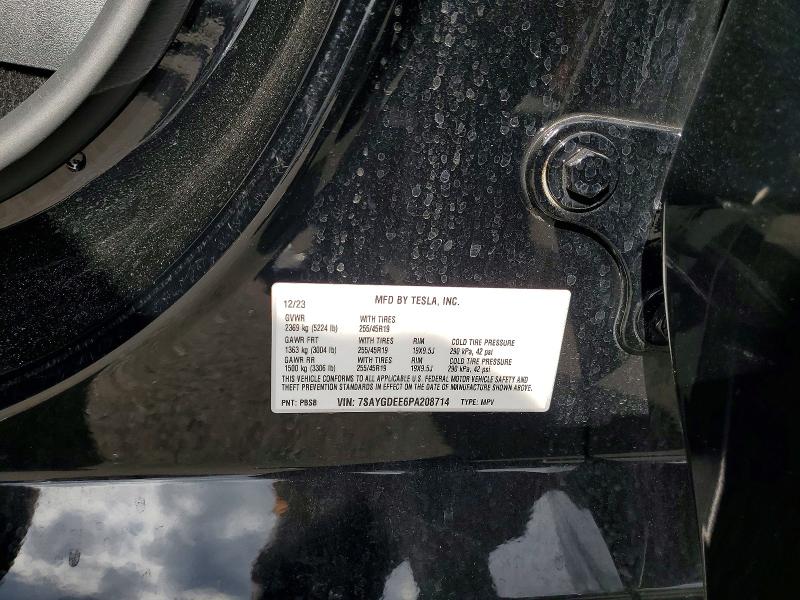 2023 Tesla Model Y მანქანა იყიდება აუქციონზე, vin: 7SAYGDEE6PA208714, აუქციონის ნომერი: 55050196