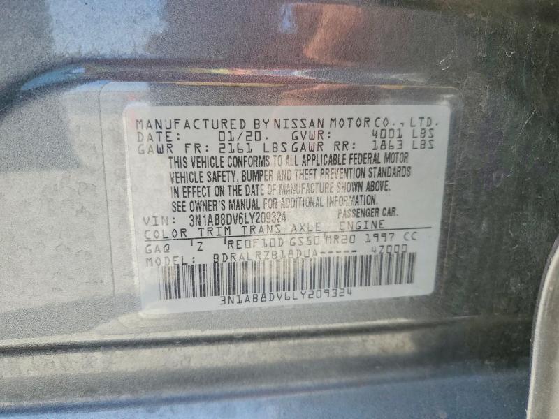Aukcja sprzedaży 2020 Nissan Sentra, vin: 3N1AB8DV6LY209324, numer aukcji: 53869226