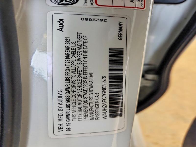 52917906 :رقم المزاد ، WAUH2AFC7GN038579 vin ، 2016 Audi S6 مزاد بيع