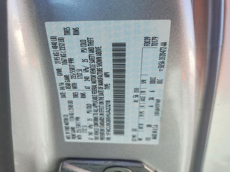 Продажа на аукционе авто 2017 Ford Escape, vin: 1FMCU9G95HUA23218, номер лота: 53345146