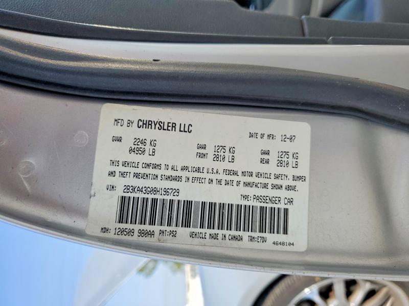 Aukcja sprzedaży 2008 Dodge Charger, vin: 2B3KA43G08H196729, numer aukcji: 53320296