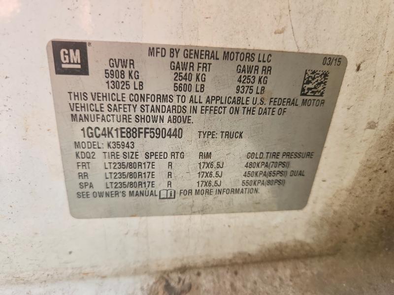 2015 Chevrolet Silverado მანქანა იყიდება აუქციონზე, vin: 1GC4K1E88FF590440, აუქციონის ნომერი: 55238476