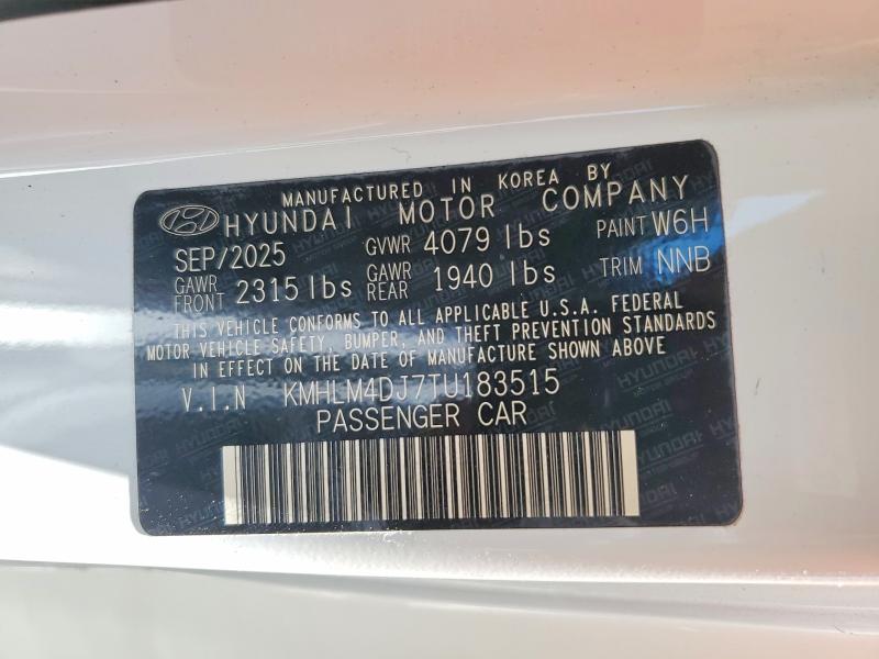 2026 Hyundai Elantra Hybrid მანქანა იყიდება აუქციონზე, vin: KMHLM4DJ7TU183515, აუქციონის ნომერი: 54165386