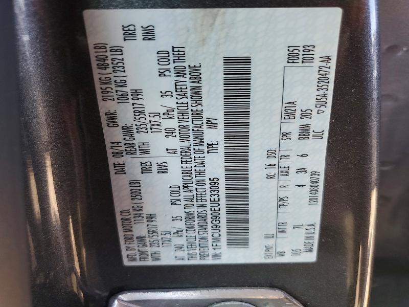 Aukcja sprzedaży 2014 Ford Escape, vin: 1FMCU9G90EUE33095, numer aukcji: 52455186