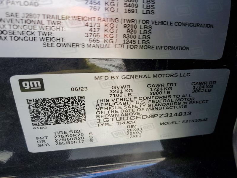 52521966 :رقم المزاد ، 1GTUUCED8PZ314813 vin ، 2023 Gmc Sierra مزاد بيع