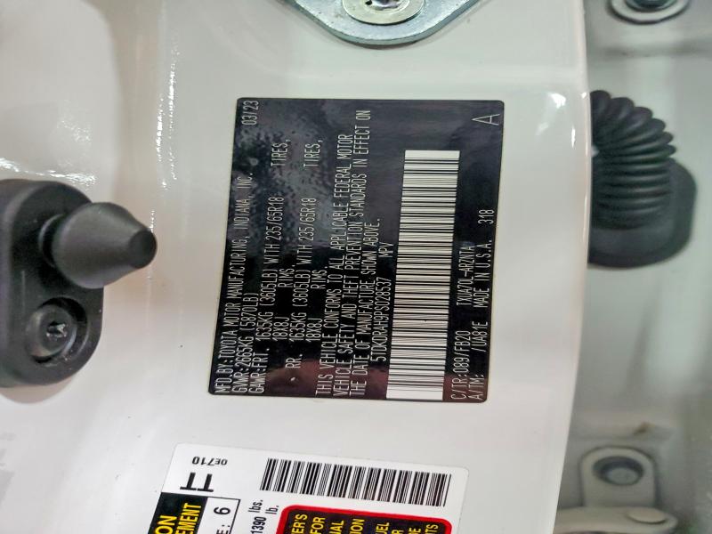 Aukcja sprzedaży 2023 Toyota Highlander, vin: 5TDKDRAH9PS028537, numer aukcji: 54063546