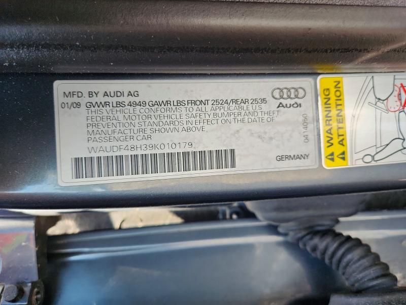 2009 Audi A4 მანქანა იყიდება აუქციონზე, vin: WAUDF48H39K010179, აუქციონის ნომერი: 54210406