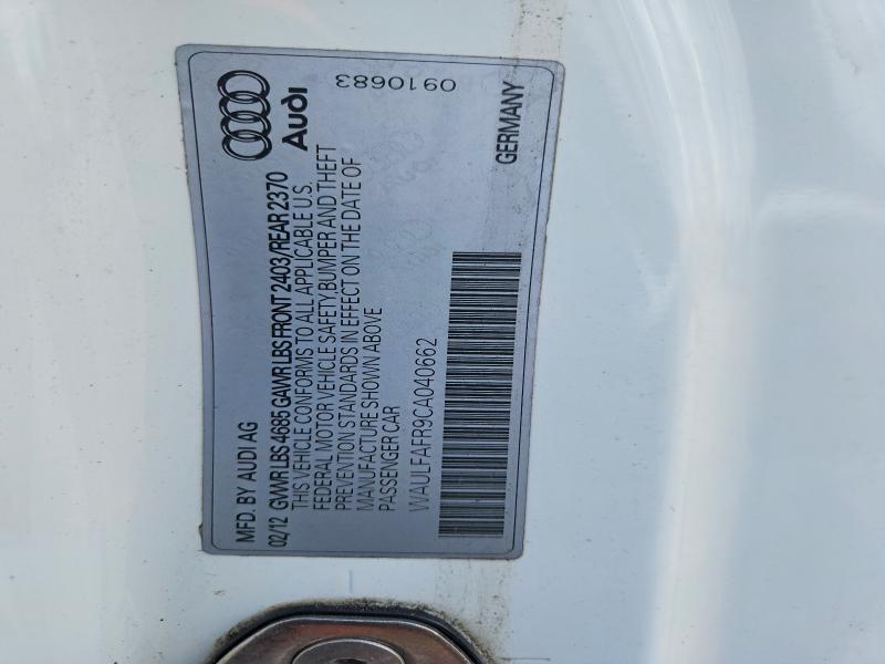 53407186 :رقم المزاد ، WAULFAFR9CA040662 vin ، 2012 Audi A5 مزاد بيع