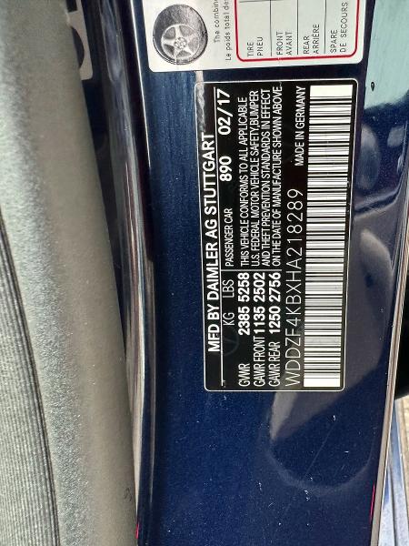 Aukcja sprzedaży 2017 Mercedes-benz E, vin: WDDZF4KBXHA218289, numer aukcji: 53824136