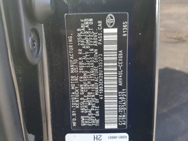 Продаж на аукціоні авто 2011 Toyota Camry, vin: 4T1BB3EK2BU135373, номер лоту: 54415516
