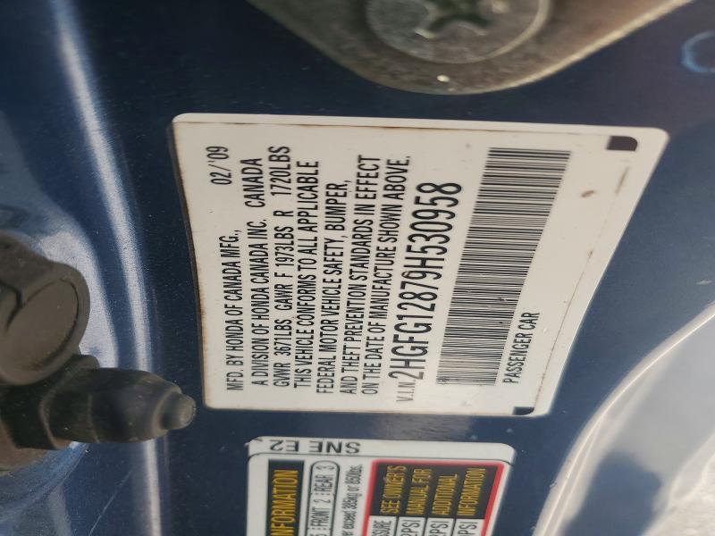 Aukcja sprzedaży 2009 Honda Civic, vin: 2HGFG12879H530958, numer aukcji: 55008986