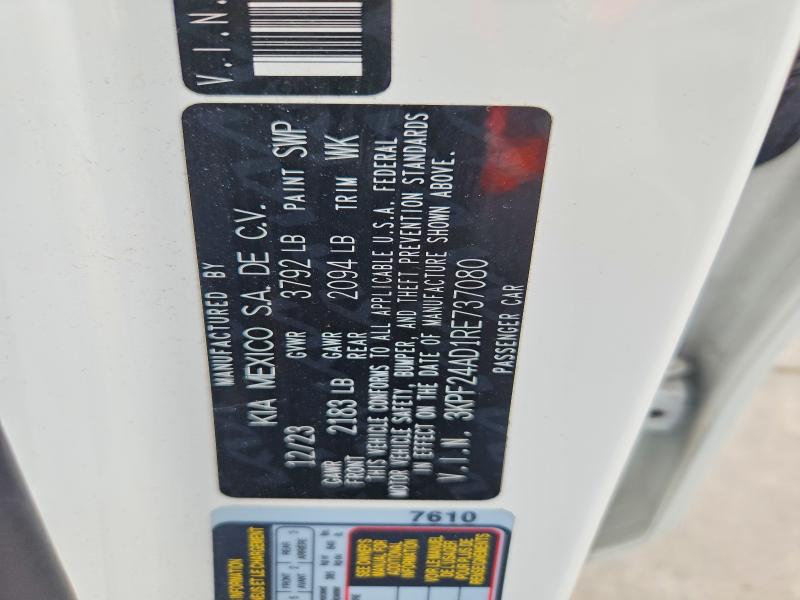 2024 Kia Forte მანქანა იყიდება აუქციონზე, vin: 3KPF24AD1RE737080, აუქციონის ნომერი: 53054196