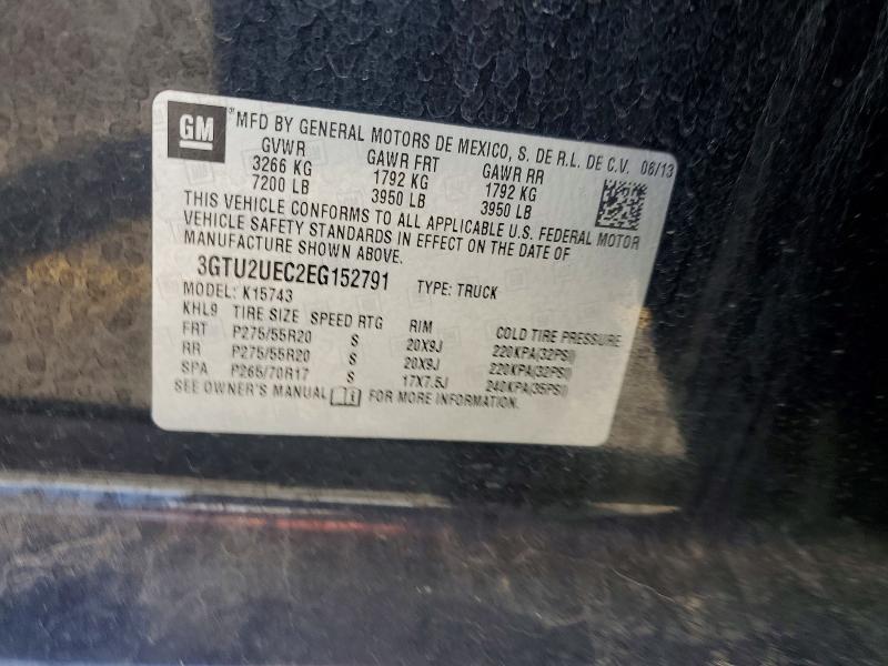 2014 Gmc Sierra მანქანა იყიდება აუქციონზე, vin: 3GTU2UEC2EG152791, აუქციონის ნომერი: 52595966