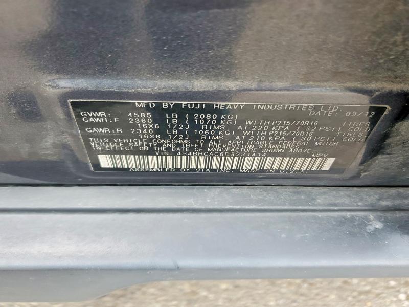 2013 Subaru Outback მანქანა იყიდება აუქციონზე, vin: 4S4BRCAC6D3231414, აუქციონის ნომერი: 52254176