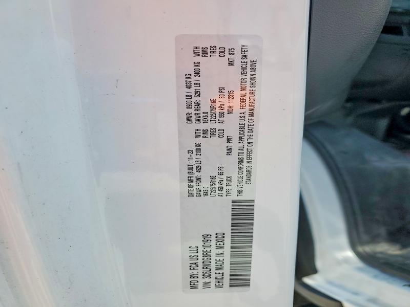 2024 Ram Promaster 2500 მანქანა იყიდება აუქციონზე, vin: 3C6LRVDG8RE101919, აუქციონის ნომერი: 47897206