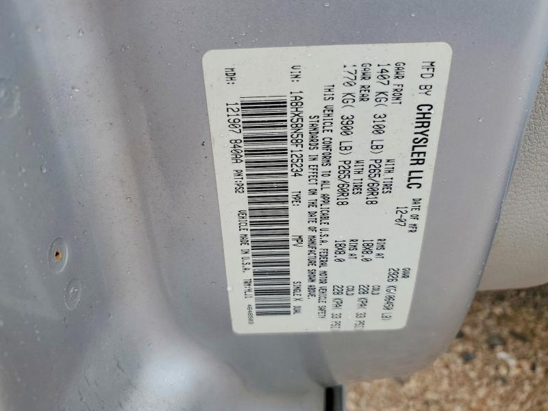 2008 Chrysler Aspen მანქანა იყიდება აუქციონზე, vin: 1A8HX58N58F125234, აუქციონის ნომერი: 55377376