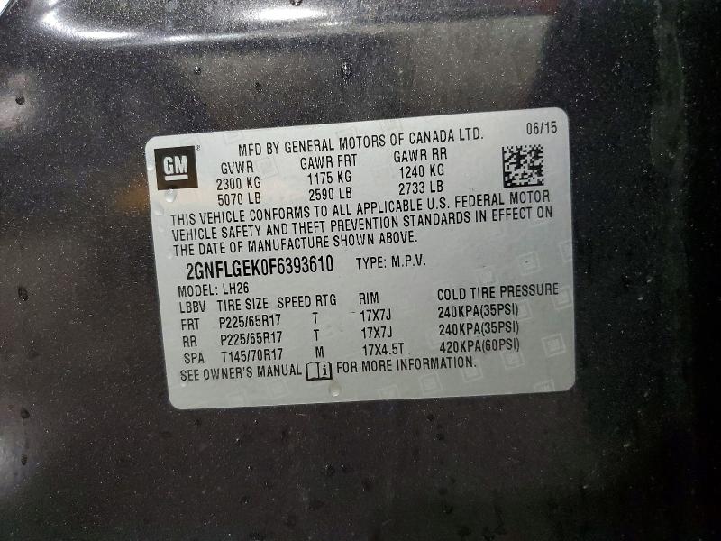 Продажа на аукционе авто 2015 Chevrolet Equinox, vin: 2GNFLGEK0F6393610, номер лота: 55345246