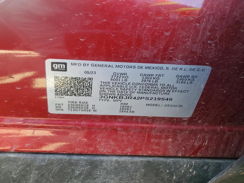 53063016 :رقم المزاد ، 3GNKBJR42PS219549 vin ، 2023 Chevrolet Blazer مزاد بيع