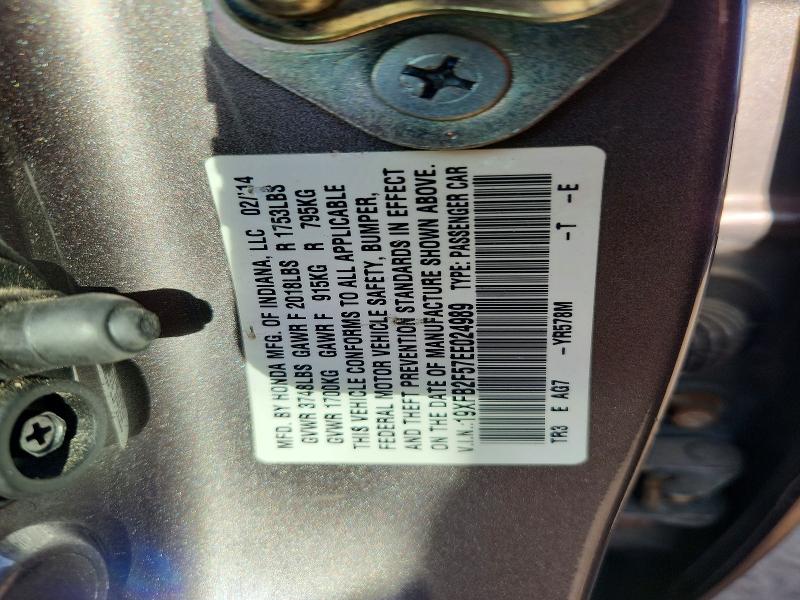 Aukcja sprzedaży 2014 Honda Civic, vin: 19XFB2F57EE024989, numer aukcji: 55404676