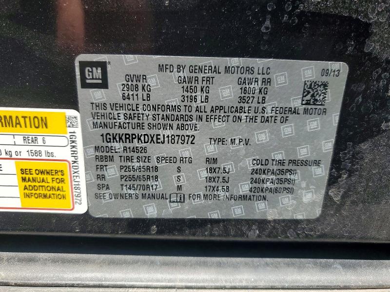 54818016 :رقم المزاد ، 1GKKRPKDXEJ187972 vin ، 2014 Gmc Acadia مزاد بيع