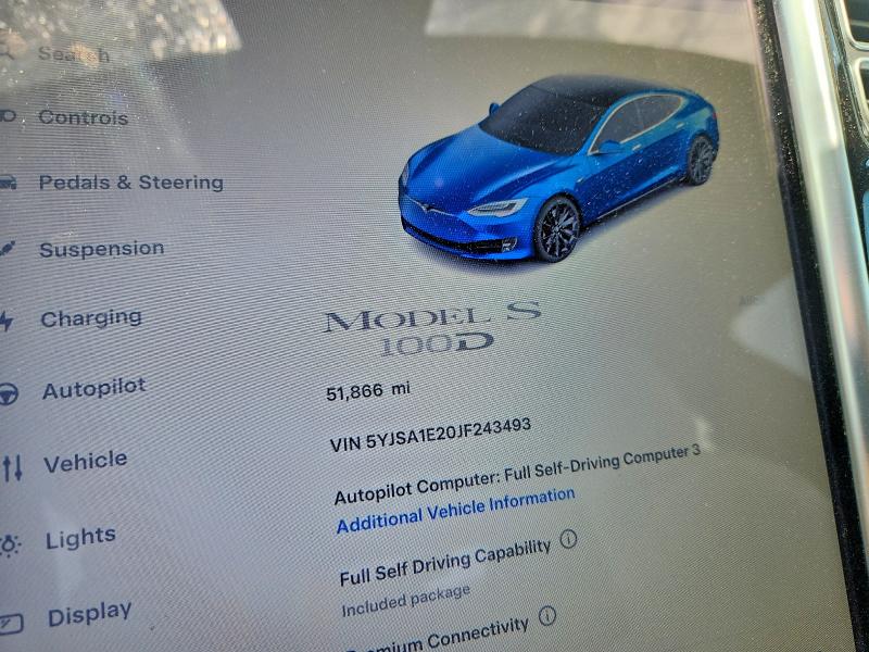 Продажа на аукционе авто 2018 Tesla Model S, vin: 5YJSA1E20JF243493, номер лота: 51999736