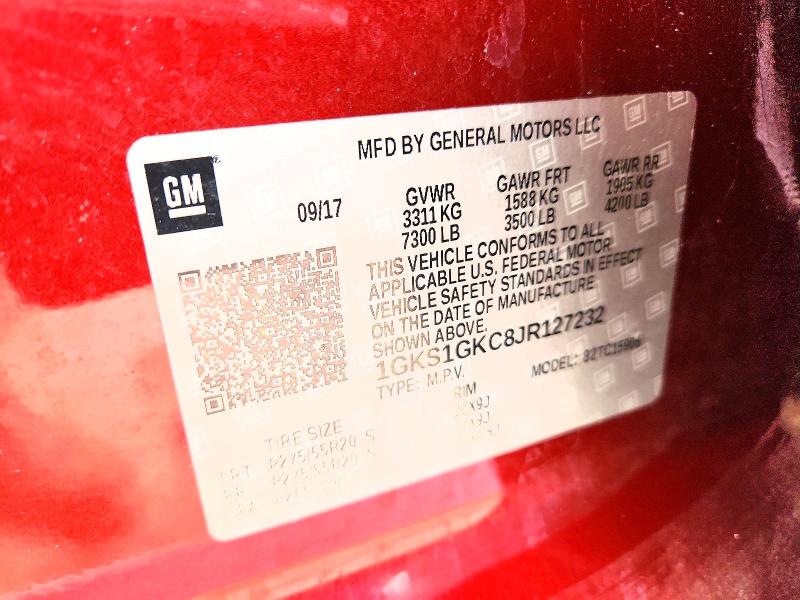 Продаж на аукціоні авто 2018 Gmc Yukon Xl, vin: 1GKS1GKC8JR127232, номер лоту: 52433956