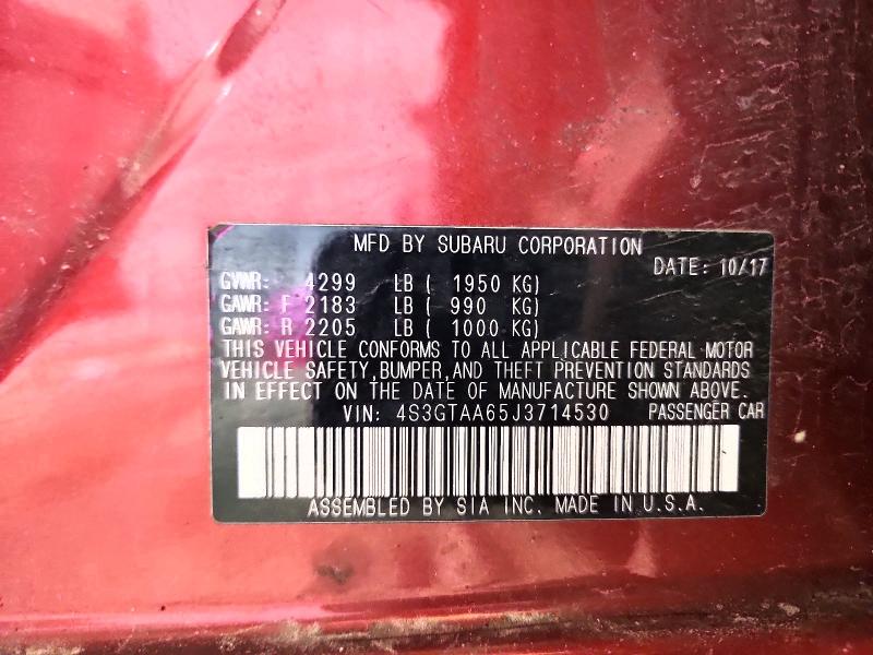 Aukcja sprzedaży 2018 Subaru Impreza, vin: 4S3GTAA65J3714530, numer aukcji: 54516076