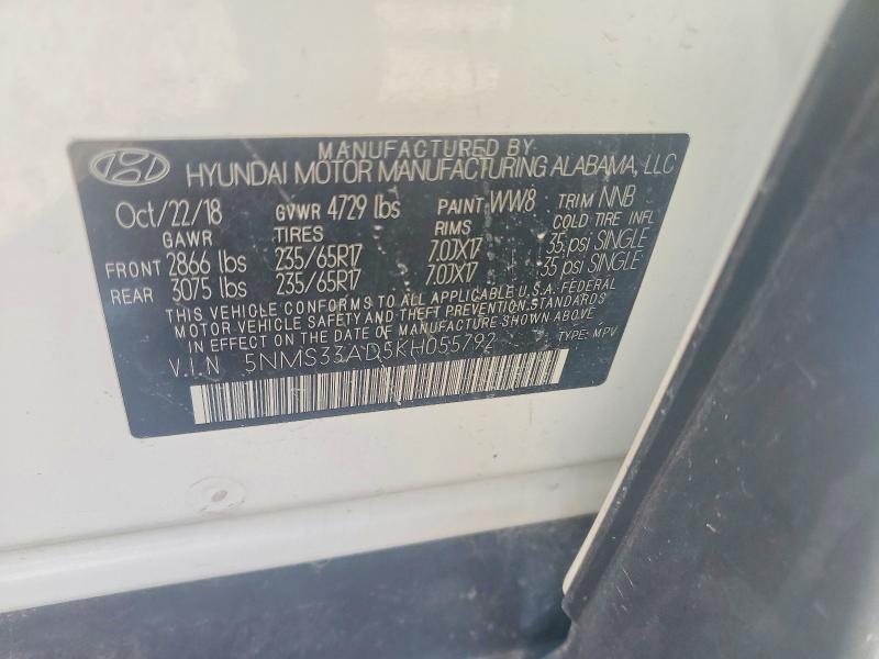 Продажа на аукционе авто 2019 Hyundai Santa Fe, vin: 5NMS33AD5KH055792, номер лота: 52686026