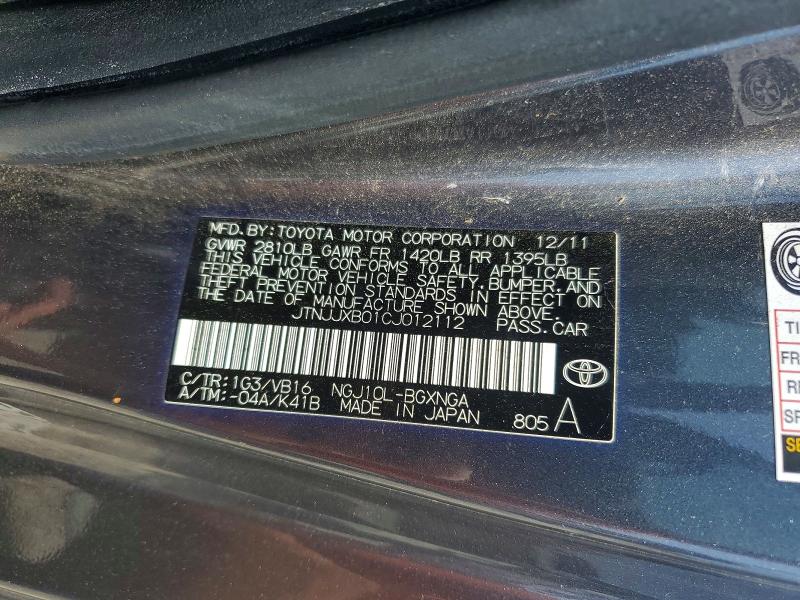 Продаж на аукціоні авто 2012 Scion Iq, vin: JTNJJXB01CJ012112, номер лоту: 55439286
