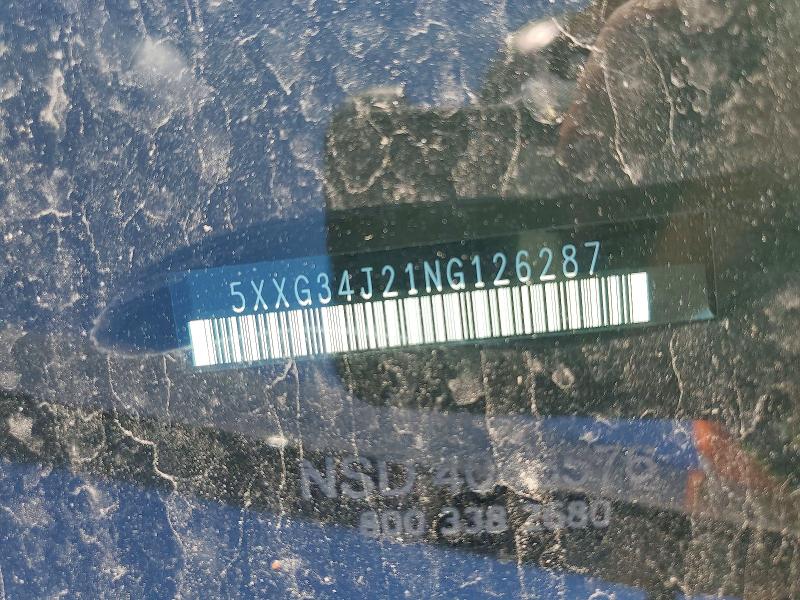 52084306 :رقم المزاد ، 5XXG34J21NG126287 vin ، 2022 Kia K5 مزاد بيع